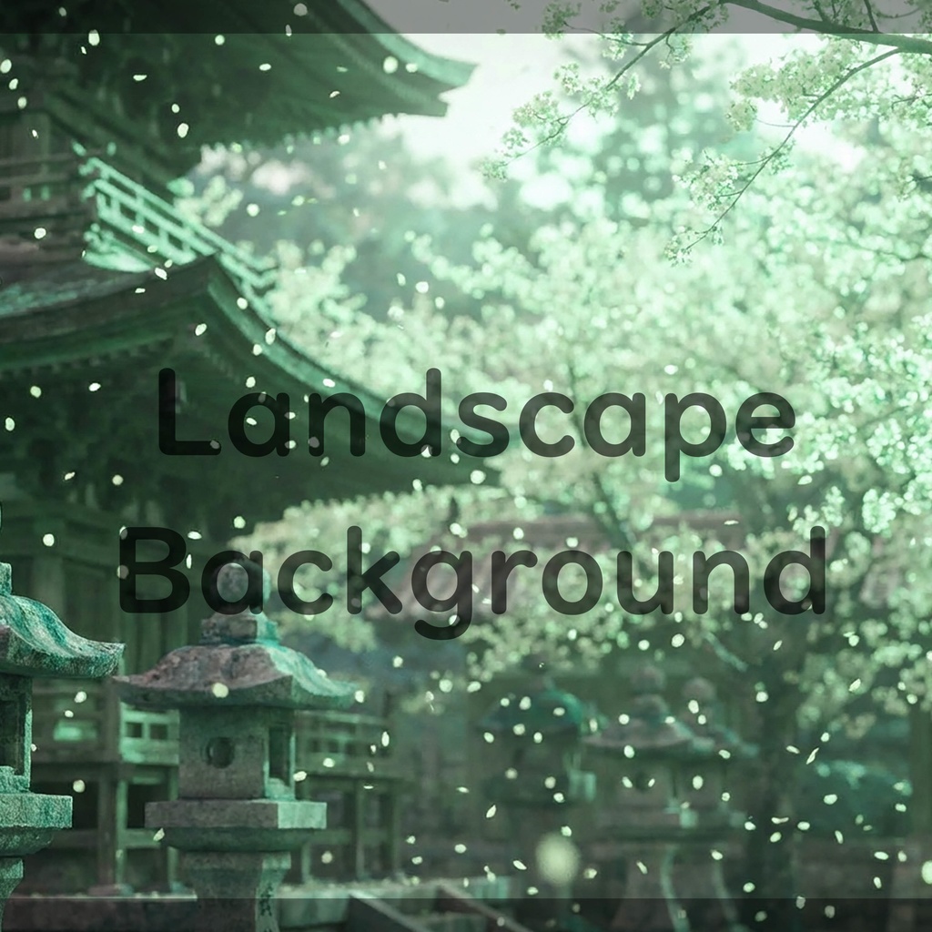 05_光に包まれる桜寺院庭園背景|上品な和の景色