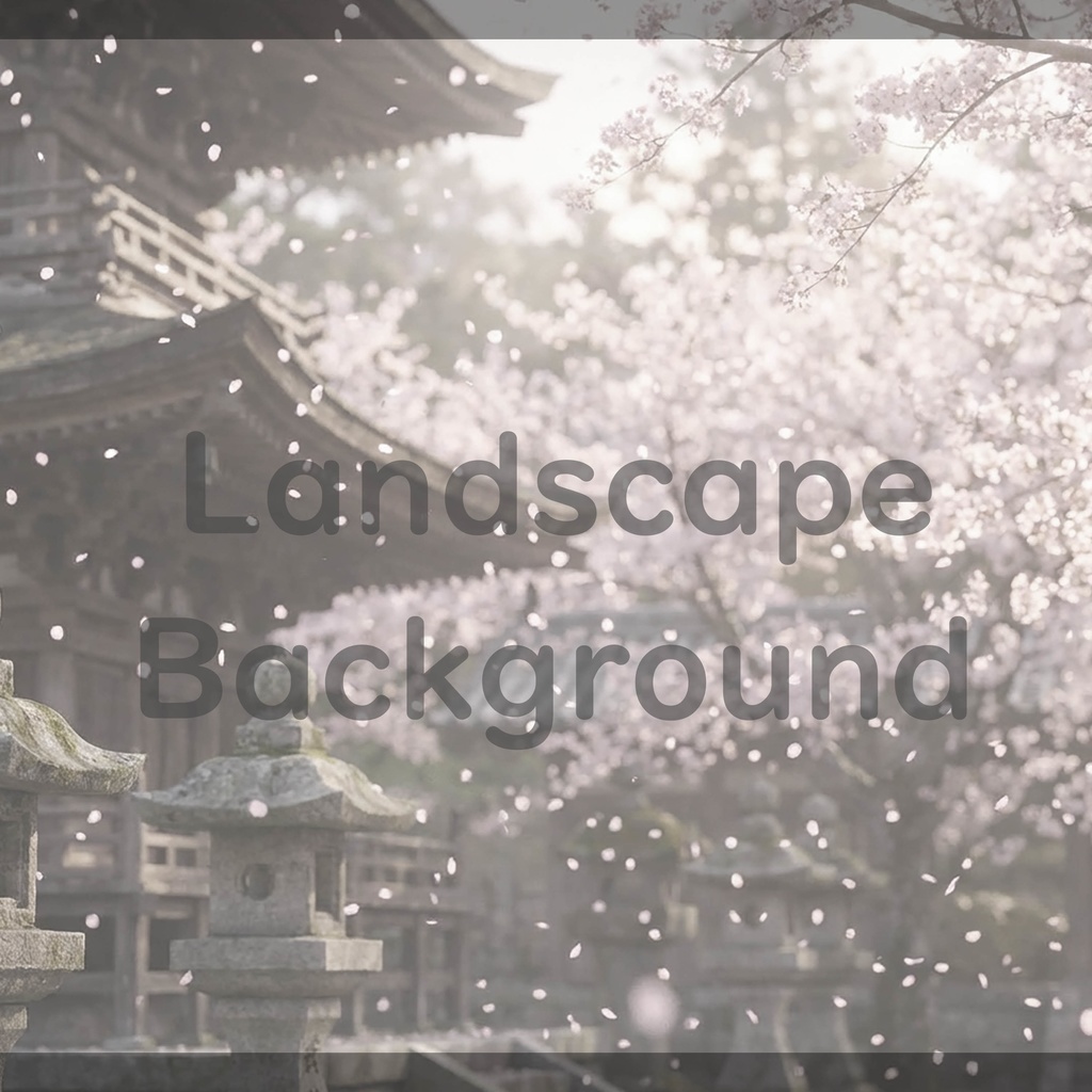 09_光に包まれる桜寺院庭園背景|上品な和の景色