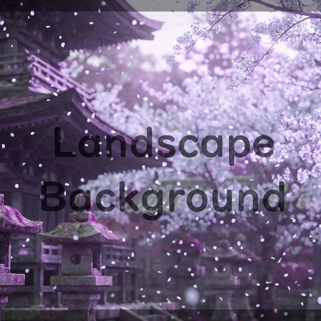 01_光に包まれる桜寺院庭園背景|上品な和の景色(4色セット)