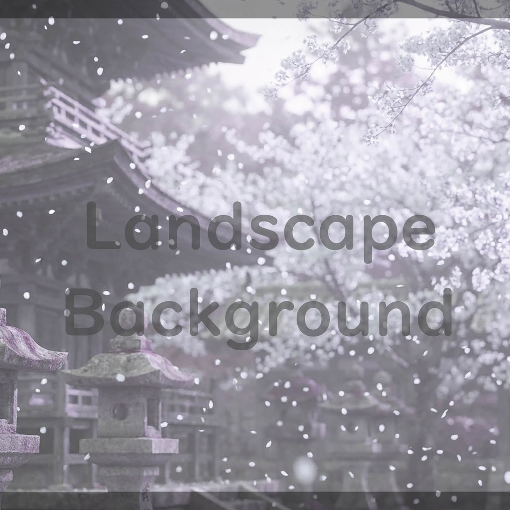 03_光に包まれる桜寺院庭園背景|上品な和の景色(4色セット)