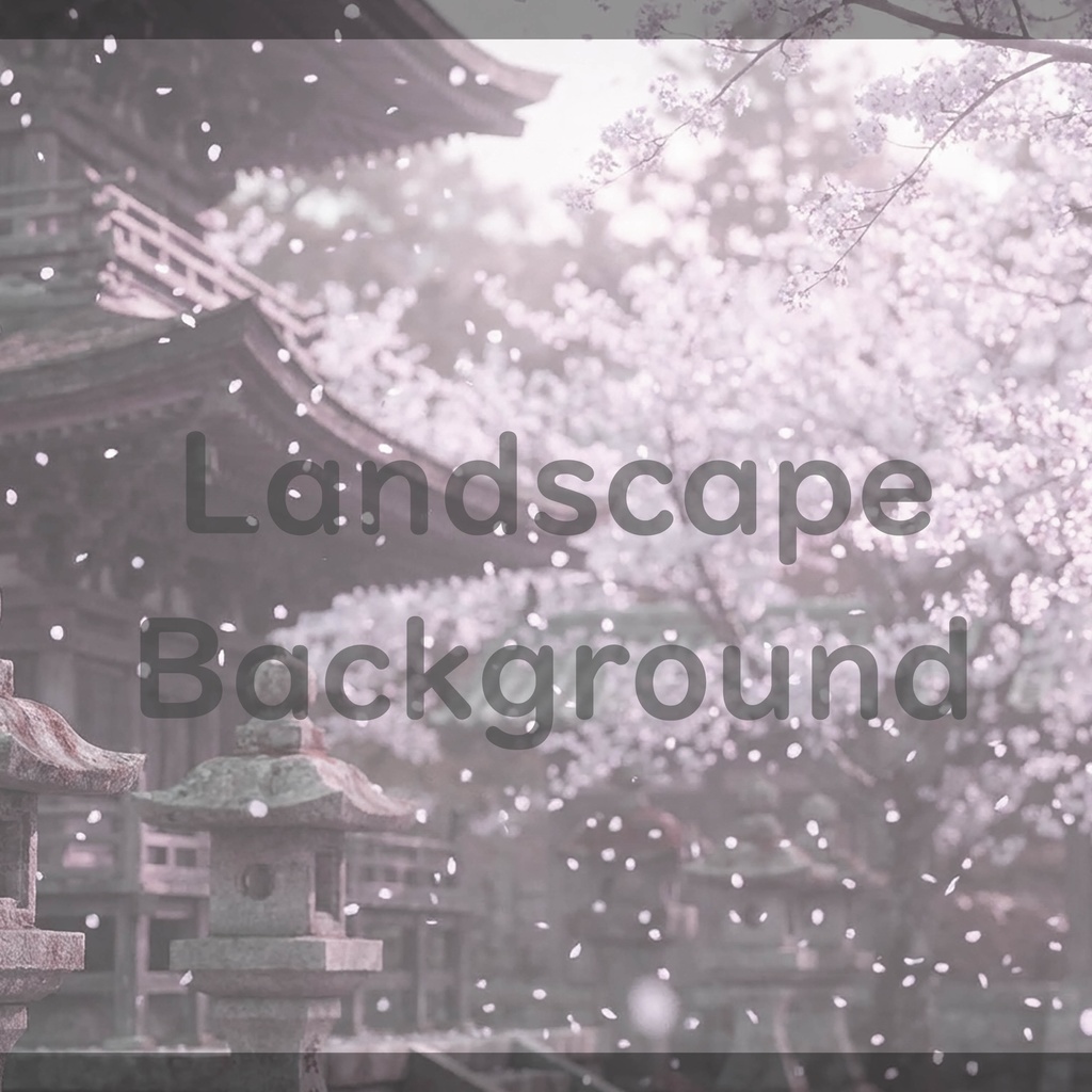 03_光に包まれる桜寺院庭園背景|上品な和の景色(4色セット)