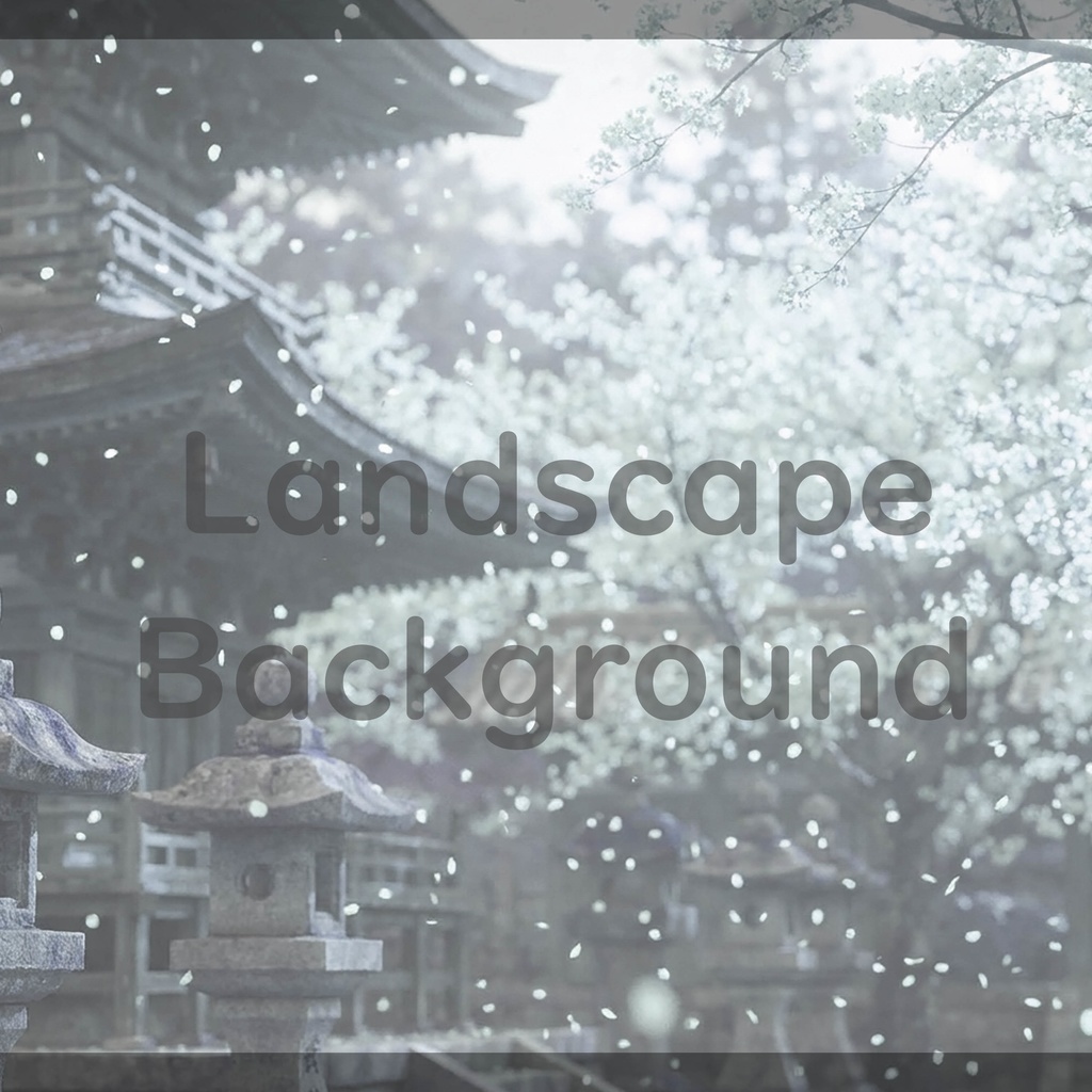 04_光に包まれる桜寺院庭園背景|上品な和の景色(4色セット)