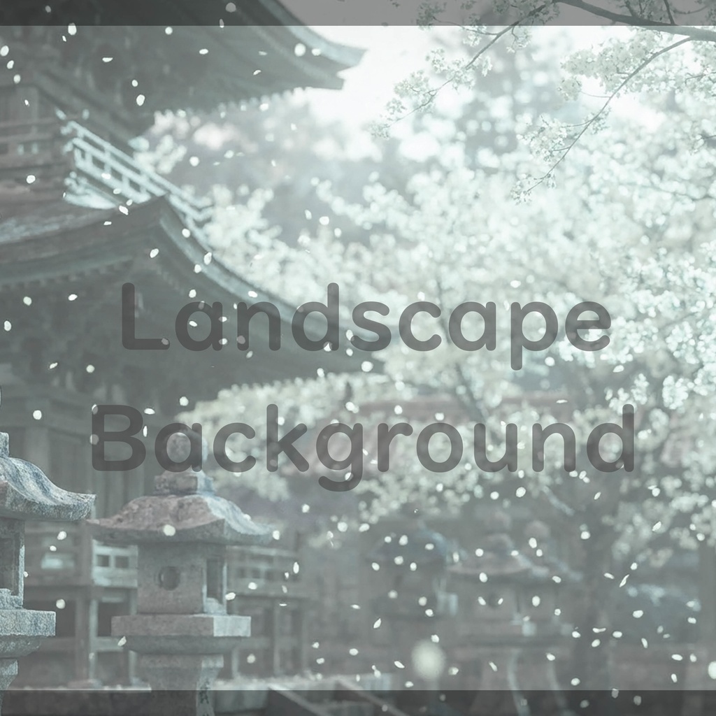 04_光に包まれる桜寺院庭園背景|上品な和の景色(4色セット)