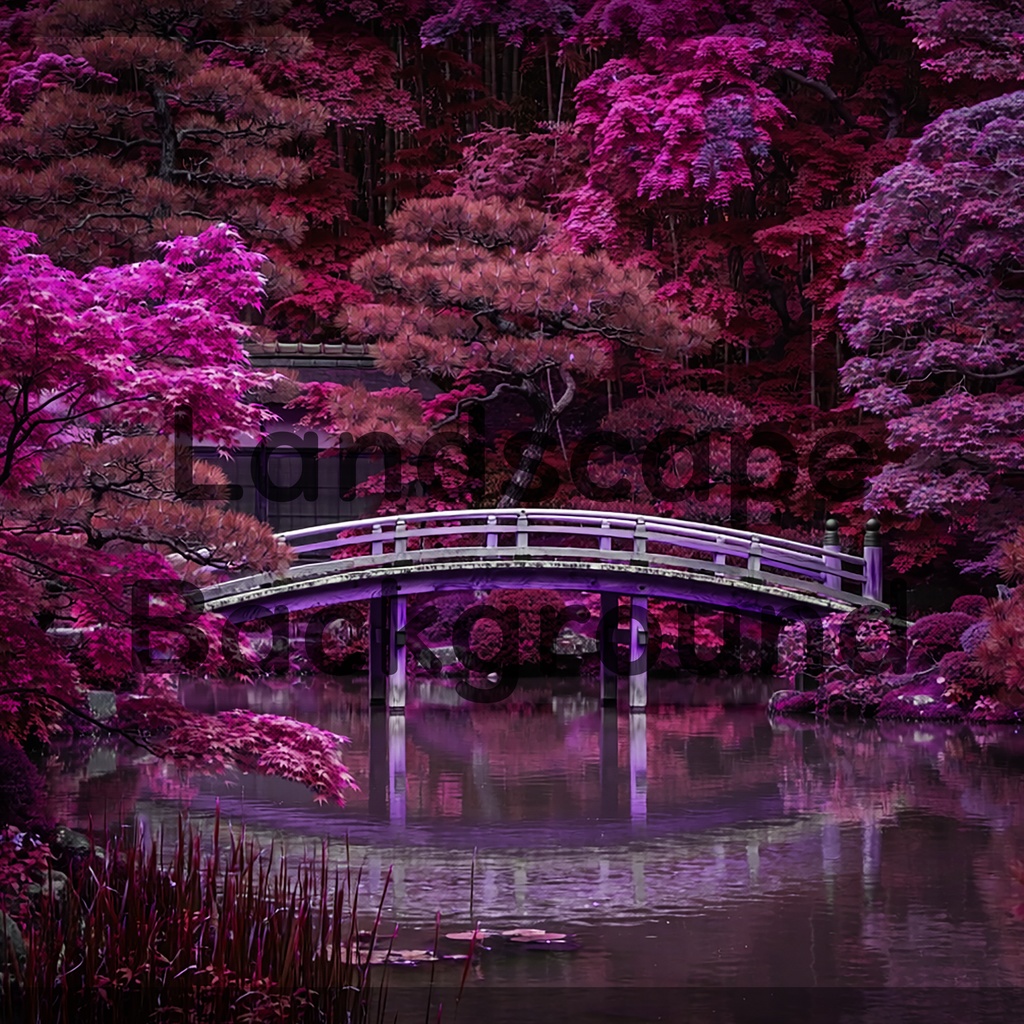 03_日本庭園橋背景｜静かな和の水景