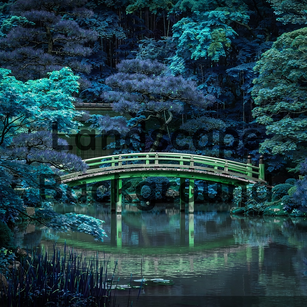 05_日本庭園橋背景｜静かな和の水景