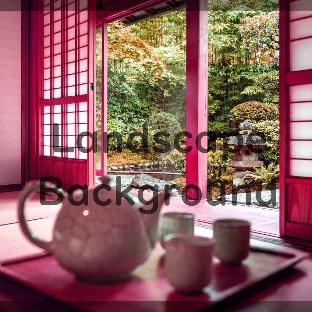 02_障子越しの日本庭園背景｜穏やかな和のひととき