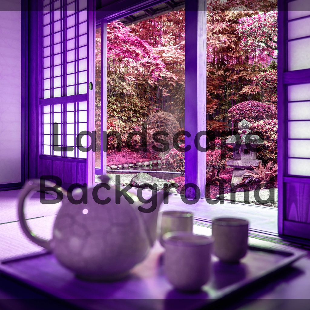 03_障子越しの日本庭園背景｜穏やかな和のひととき