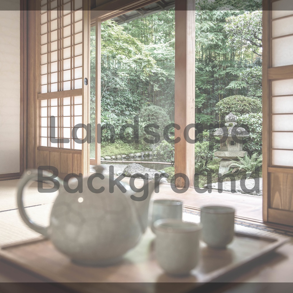 09_障子越しの日本庭園背景｜穏やかな和のひととき
