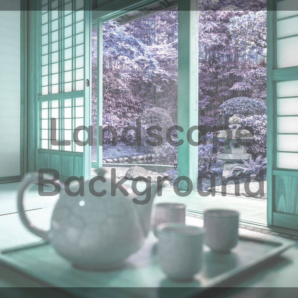 013_障子越しの日本庭園背景｜穏やかな和のひととき