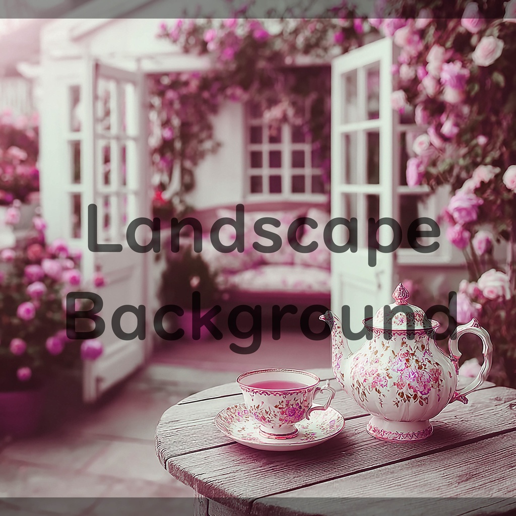 01_ティータイム背景|優雅な時間(4色セット)