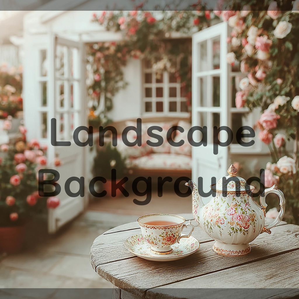 01_ティータイム背景|優雅な時間(4色セット)