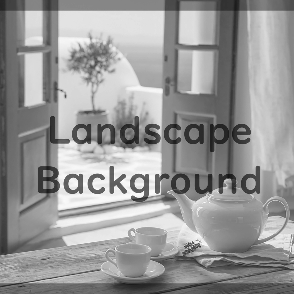 02_海辺のティータイム背景|静かなリラックスタイム(4色セット)