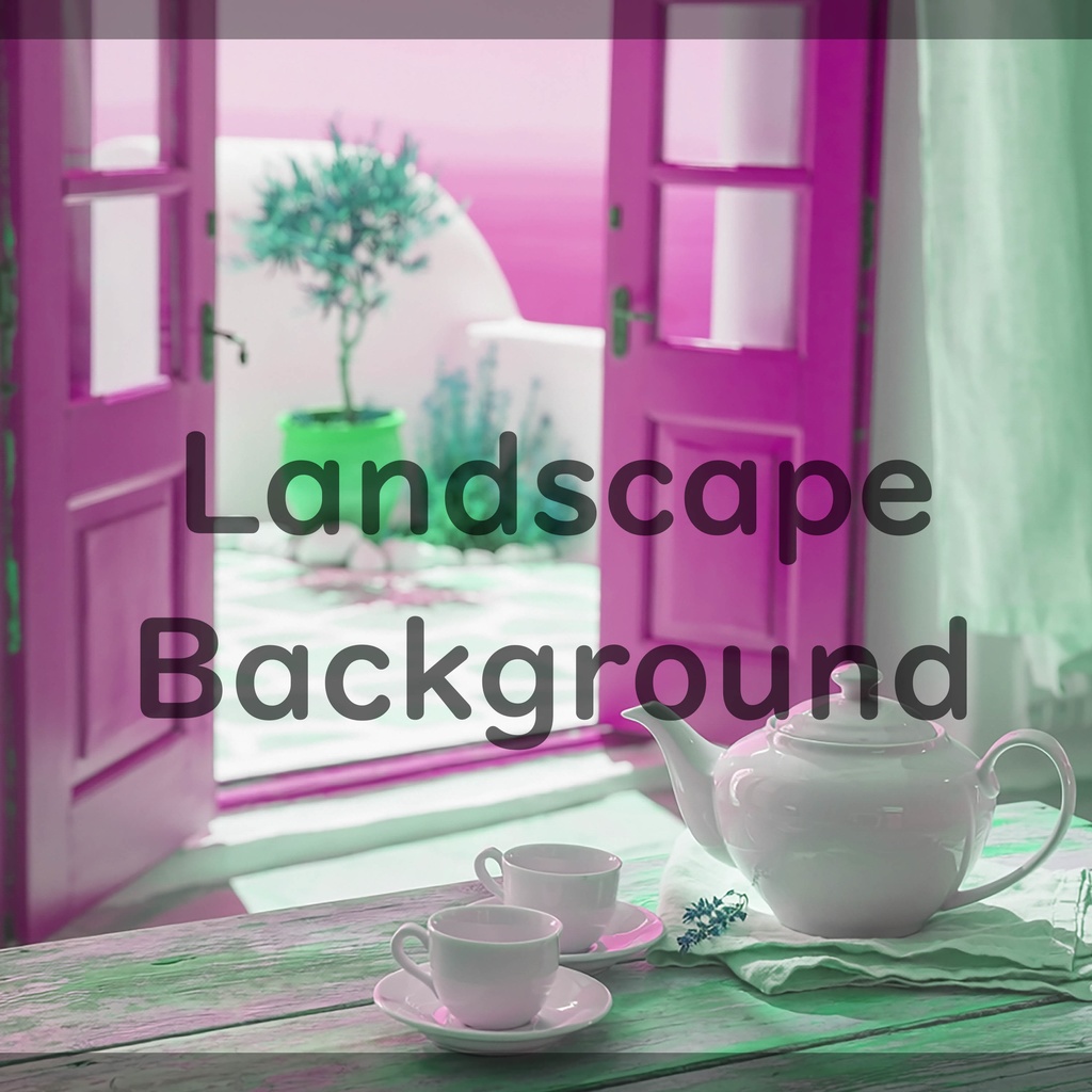 02_海辺のティータイム背景|静かなリラックスタイム(4色セット)