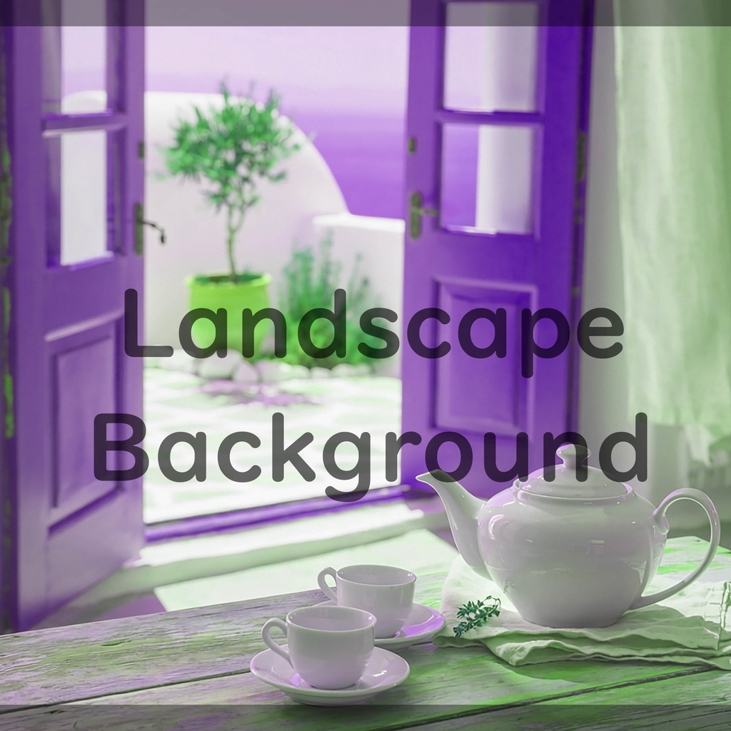 02_海辺のティータイム背景|静かなリラックスタイム(4色セット)