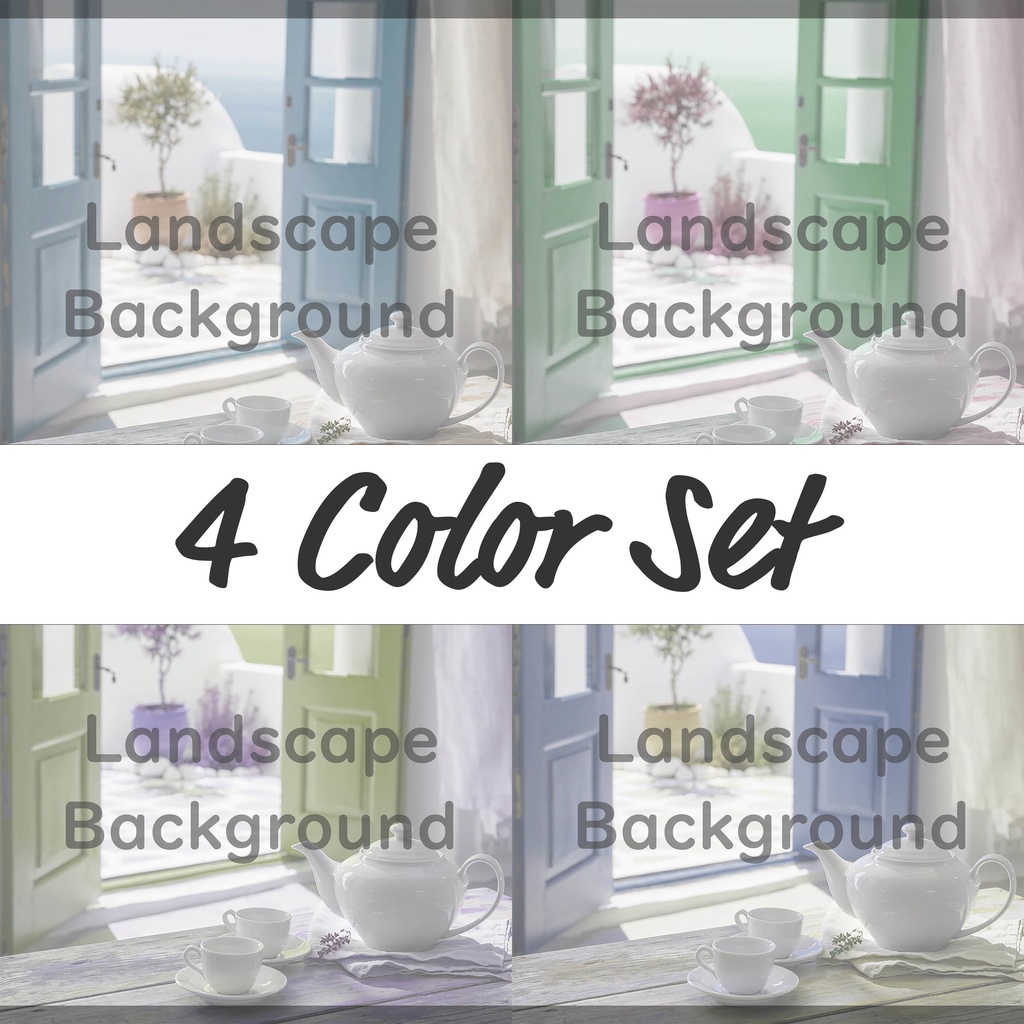 03_海辺のティータイム背景|静かなリラックスタイム(4色セット)