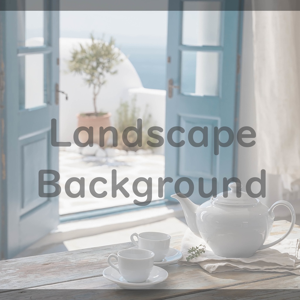 03_海辺のティータイム背景|静かなリラックスタイム(4色セット)