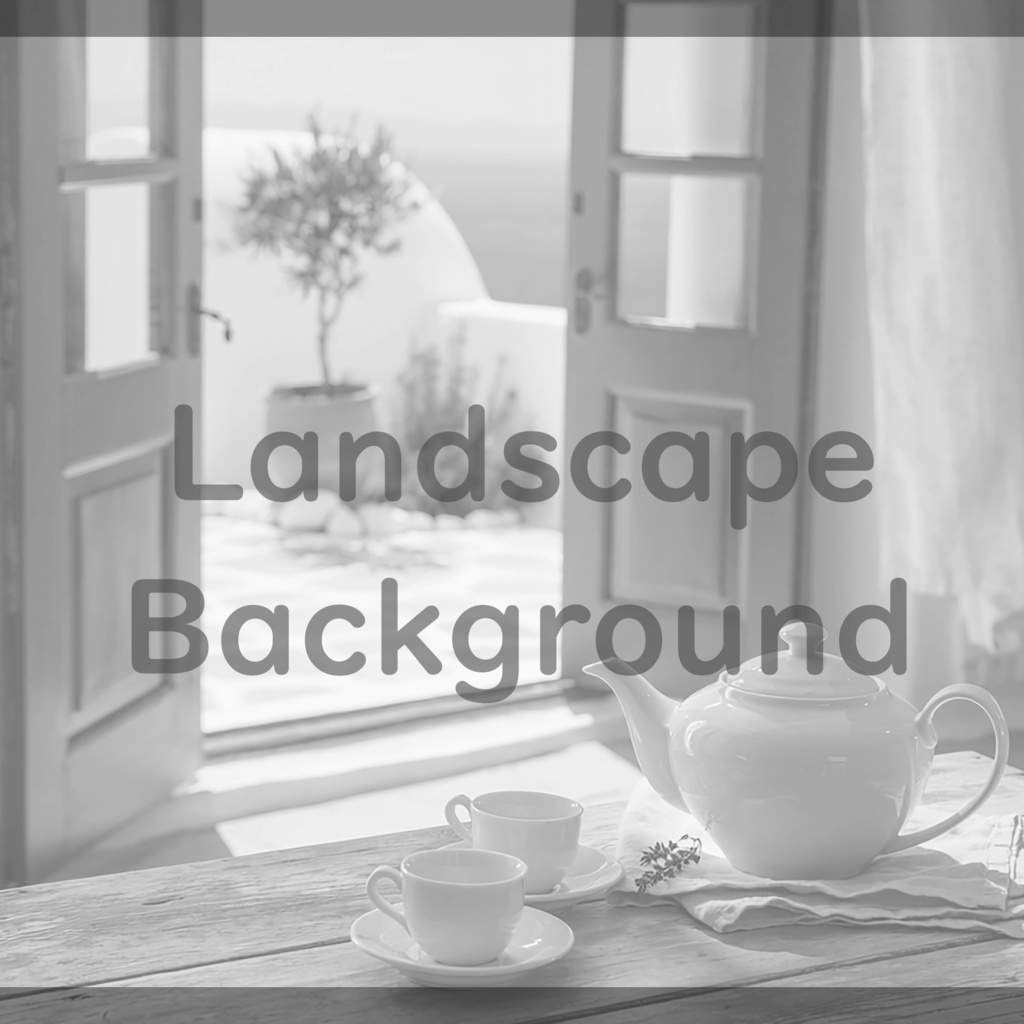 04_海辺のティータイム背景|静かなリラックスタイム(4色セット)