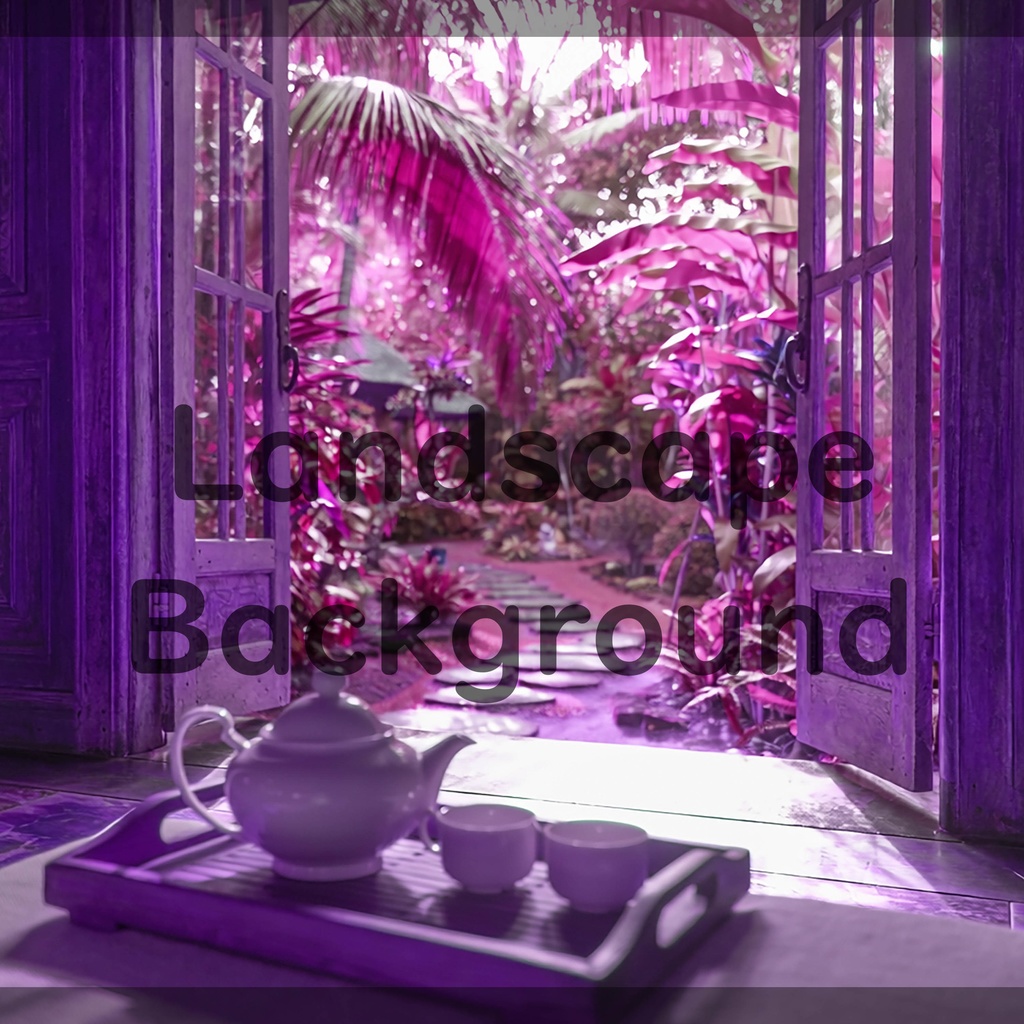 03_南国ガーデンティータイム背景|静かなリゾート空間