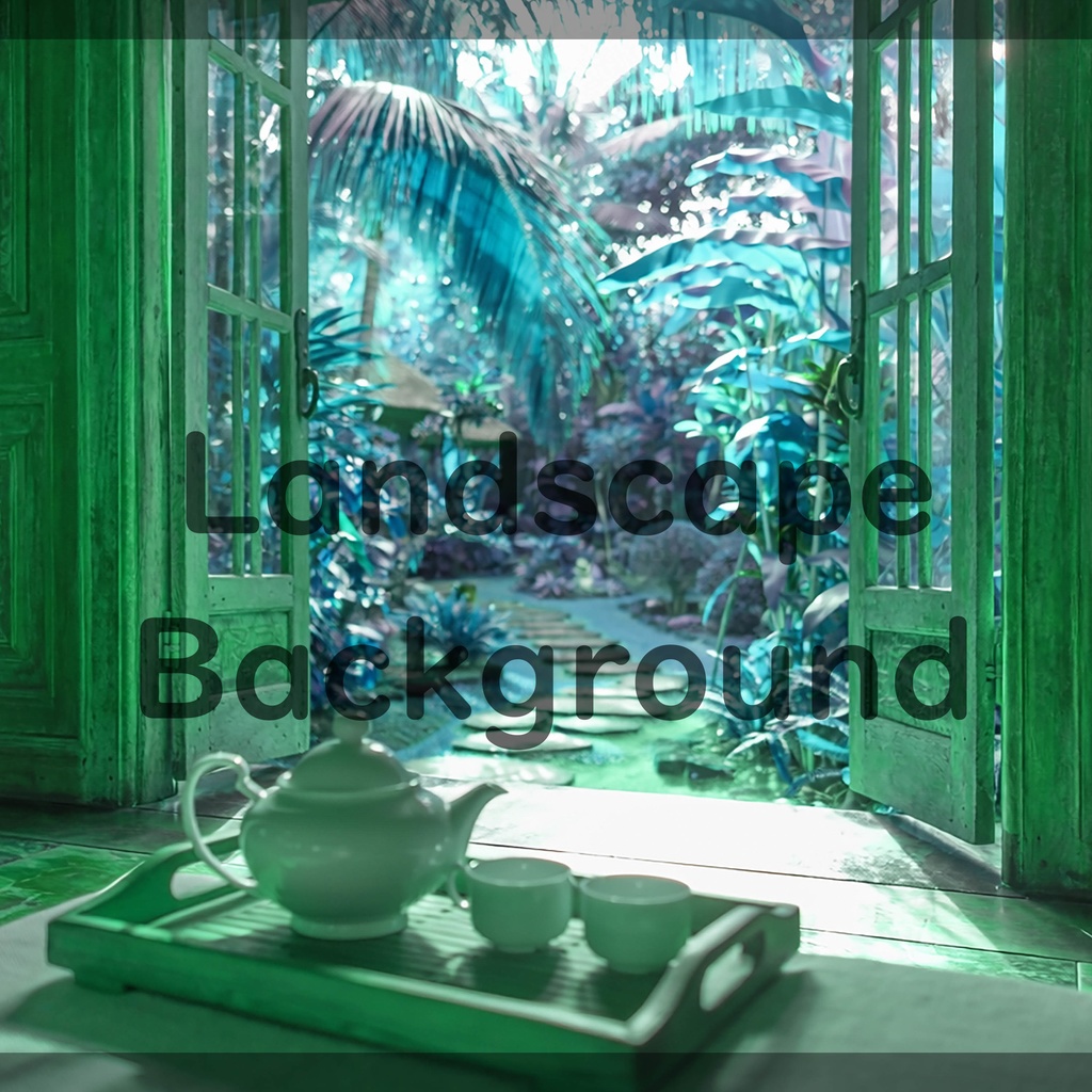 05_南国ガーデンティータイム背景|静かなリゾート空間