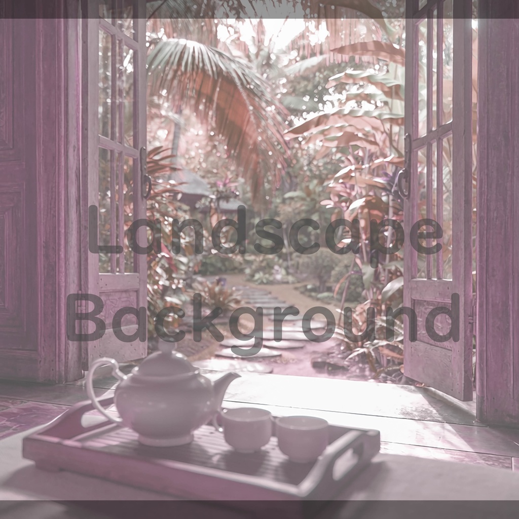 010_南国ガーデンティータイム背景|静かなリゾート空間