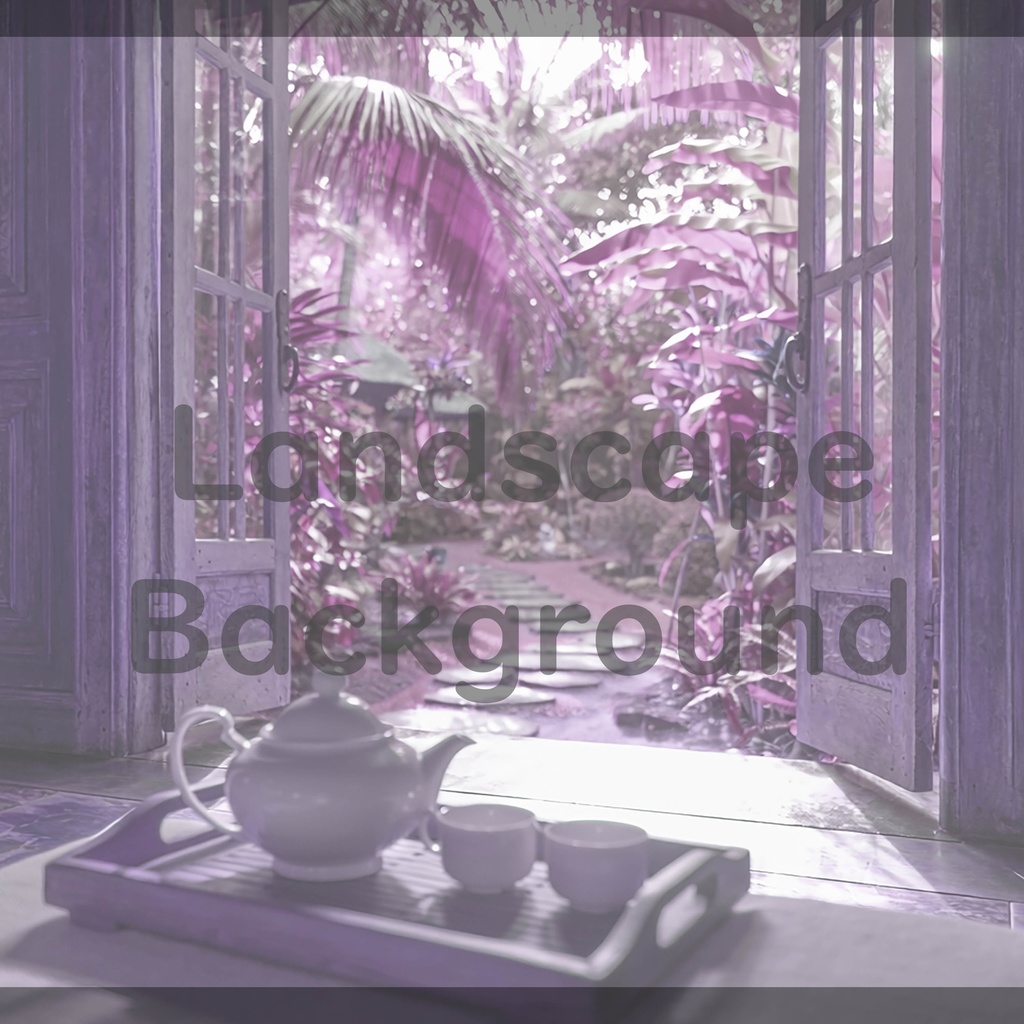 011_南国ガーデンティータイム背景|静かなリゾート空間