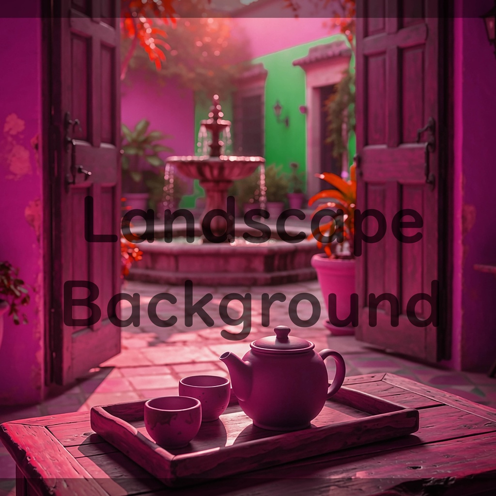 02_中庭テラスティータイム背景|静かで癒しの空間