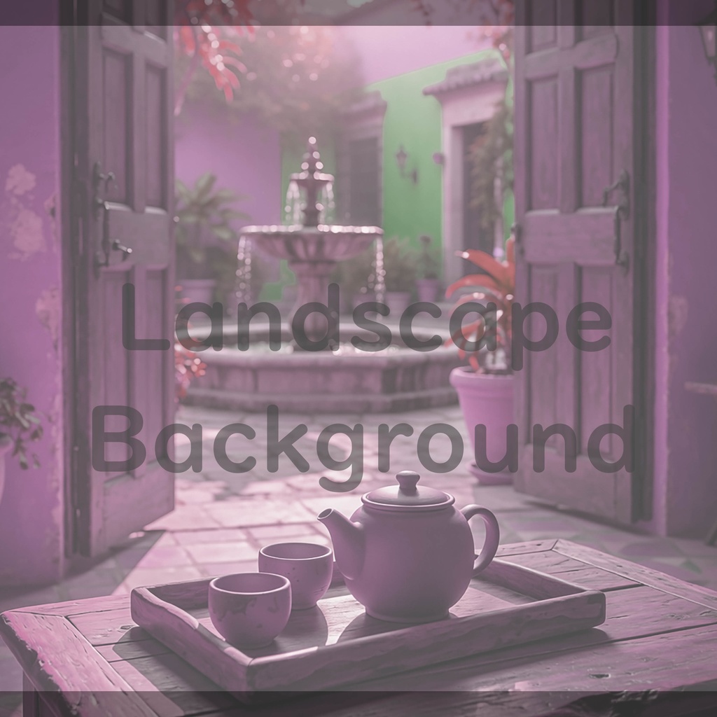 010_中庭テラスティータイム背景|静かで癒しの空間