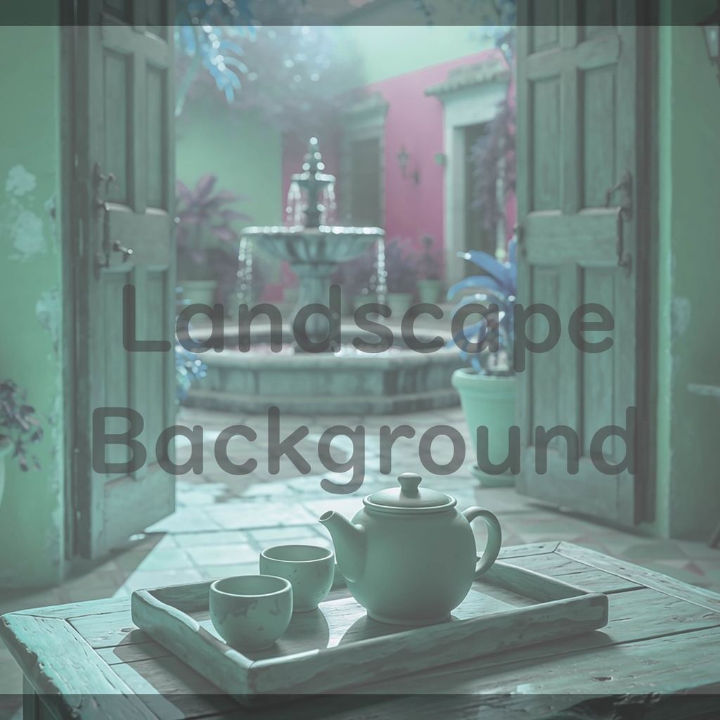 013_中庭テラスティータイム背景|静かで癒しの空間