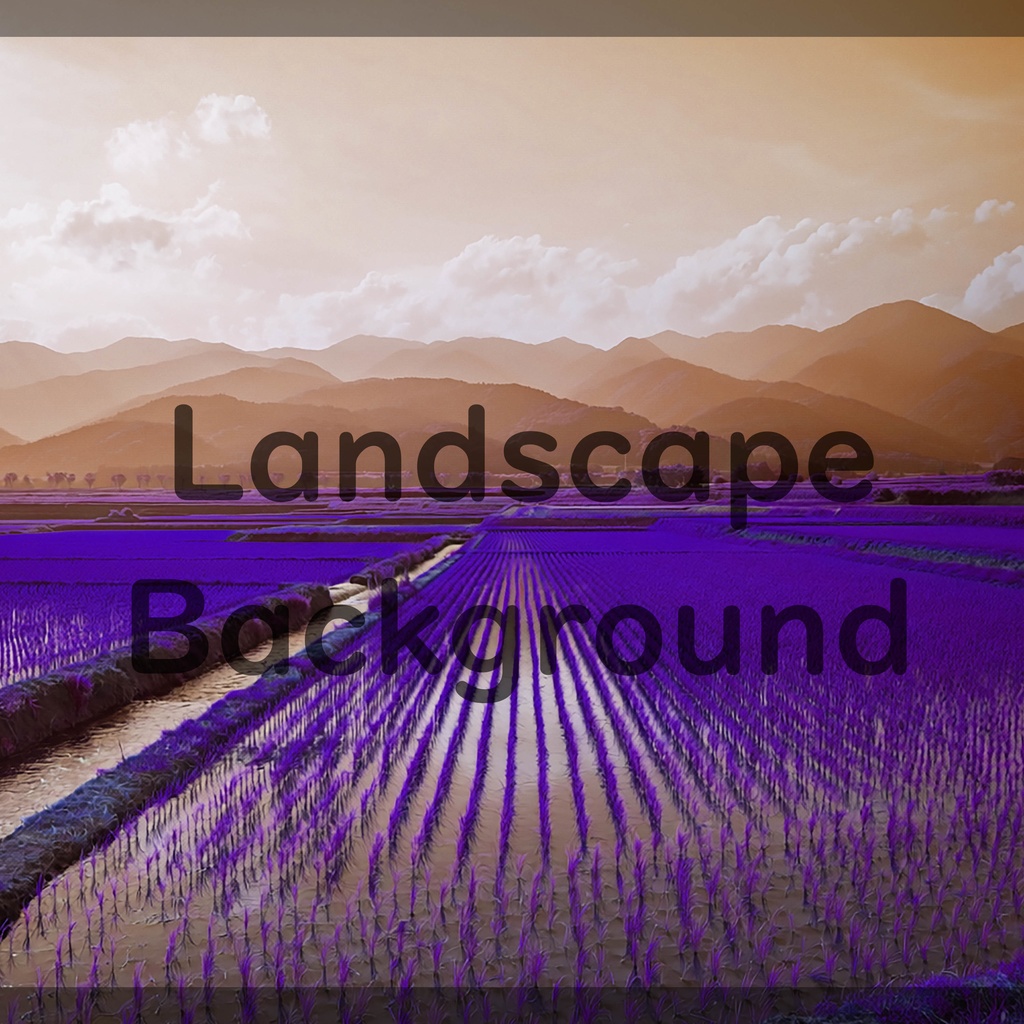 07_田園と山並みの水田風景背景|静かな日本の自然