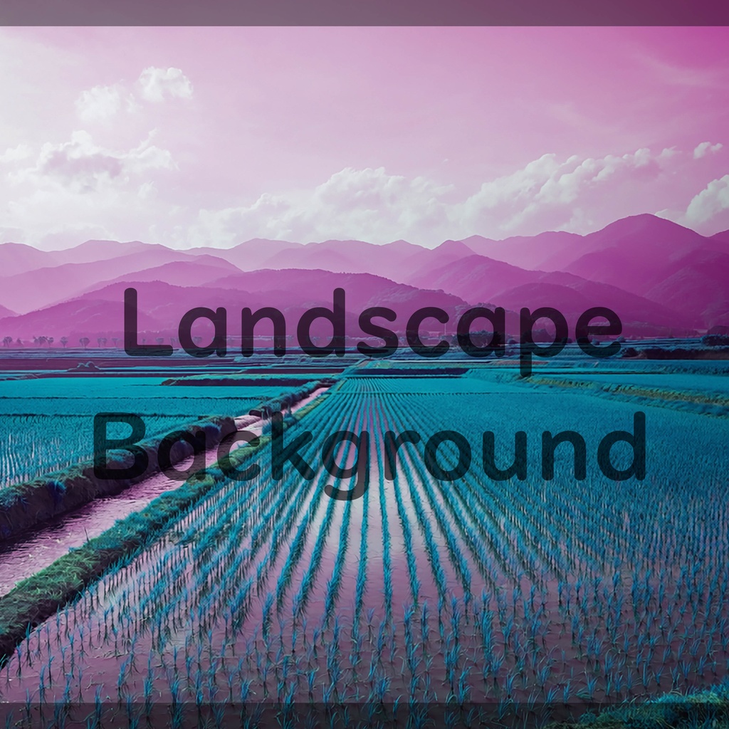 02_田園と山並みの水田風景背景|静かな日本の自然(4色セット)