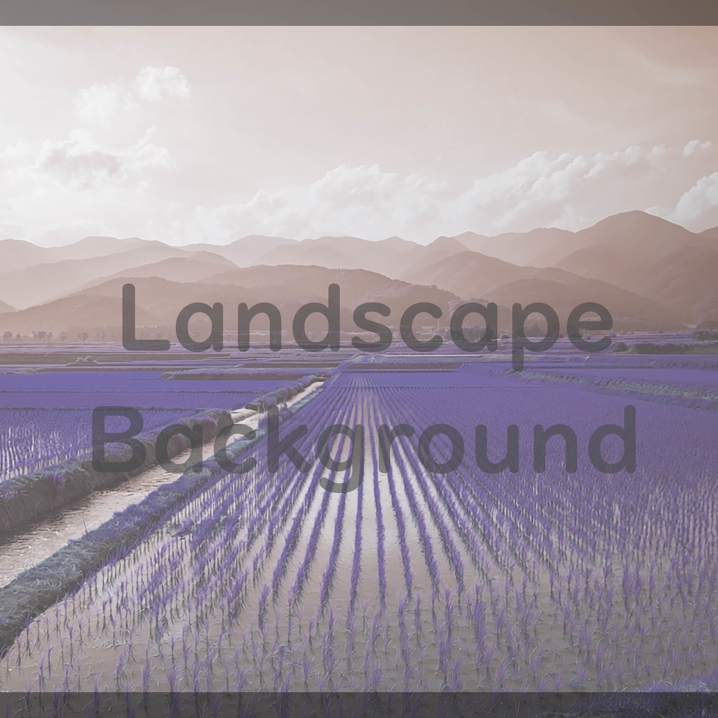 04_田園と山並みの水田風景背景|静かな日本の自然(4色セット)