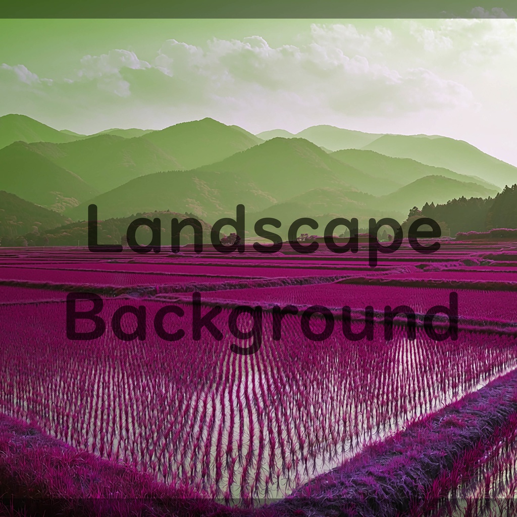 03_広がる水田と山並み風景背景｜穏やかな田園の景色