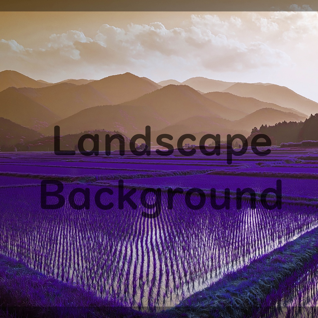 07_広がる水田と山並み風景背景｜穏やかな田園の景色