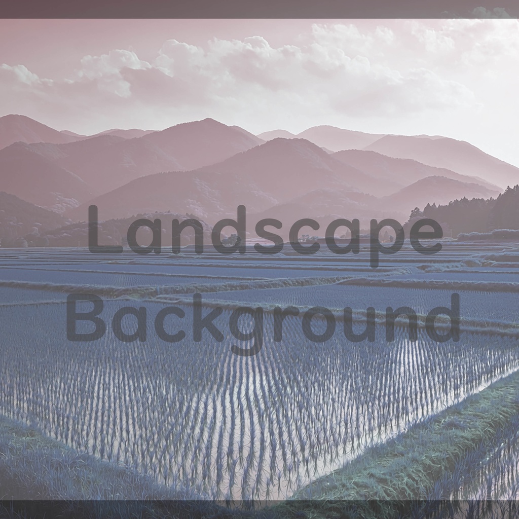 013_広がる水田と山並み風景背景｜穏やかな田園の景色