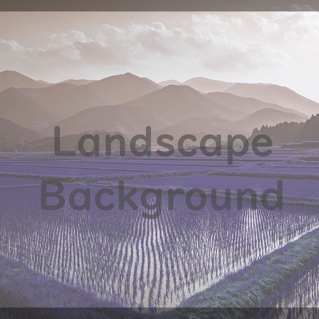 04_広がる水田と山並み風景背景|穏やかな田園の景色(4色セット)