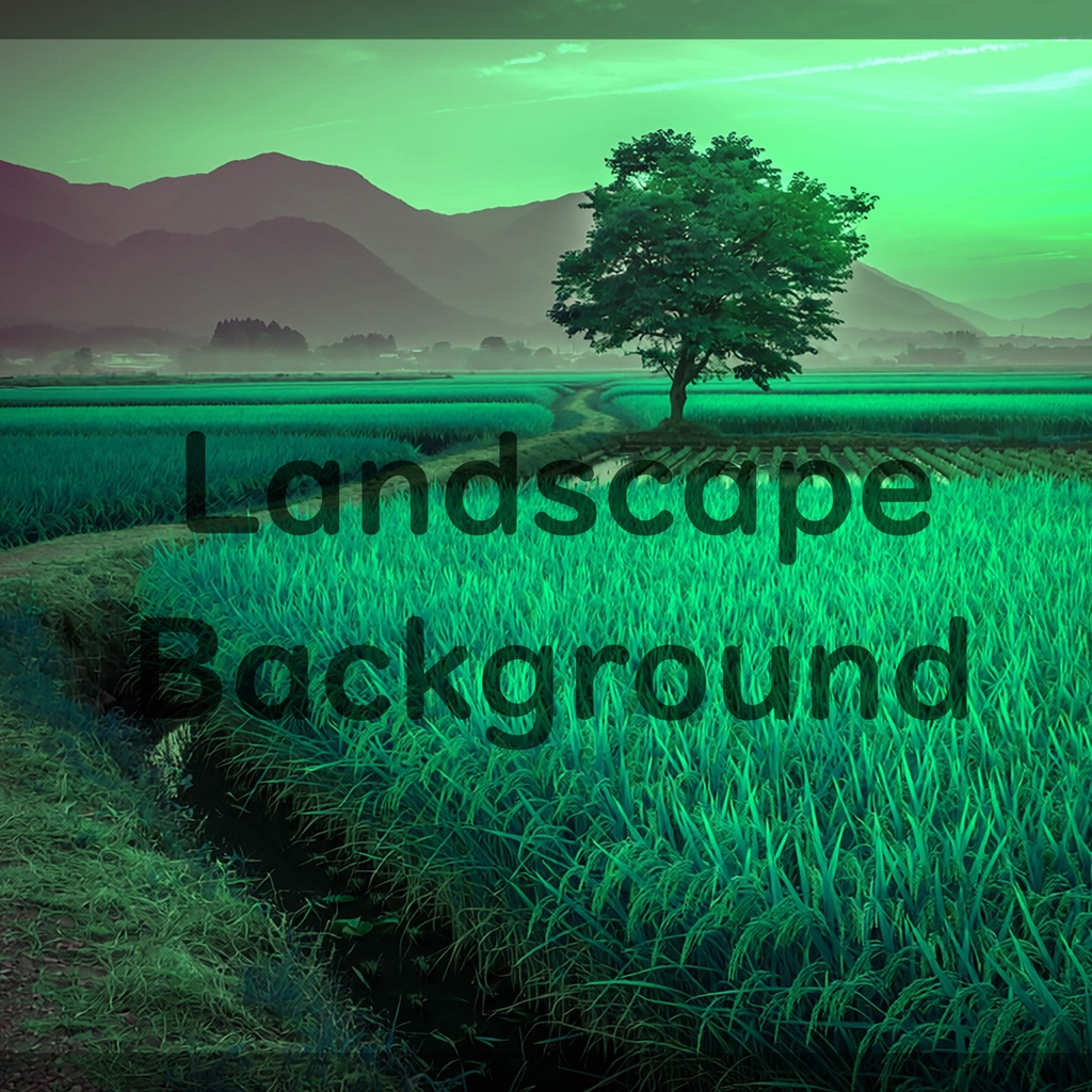 05_一本木の田園風景背景｜静かな日本の夕景