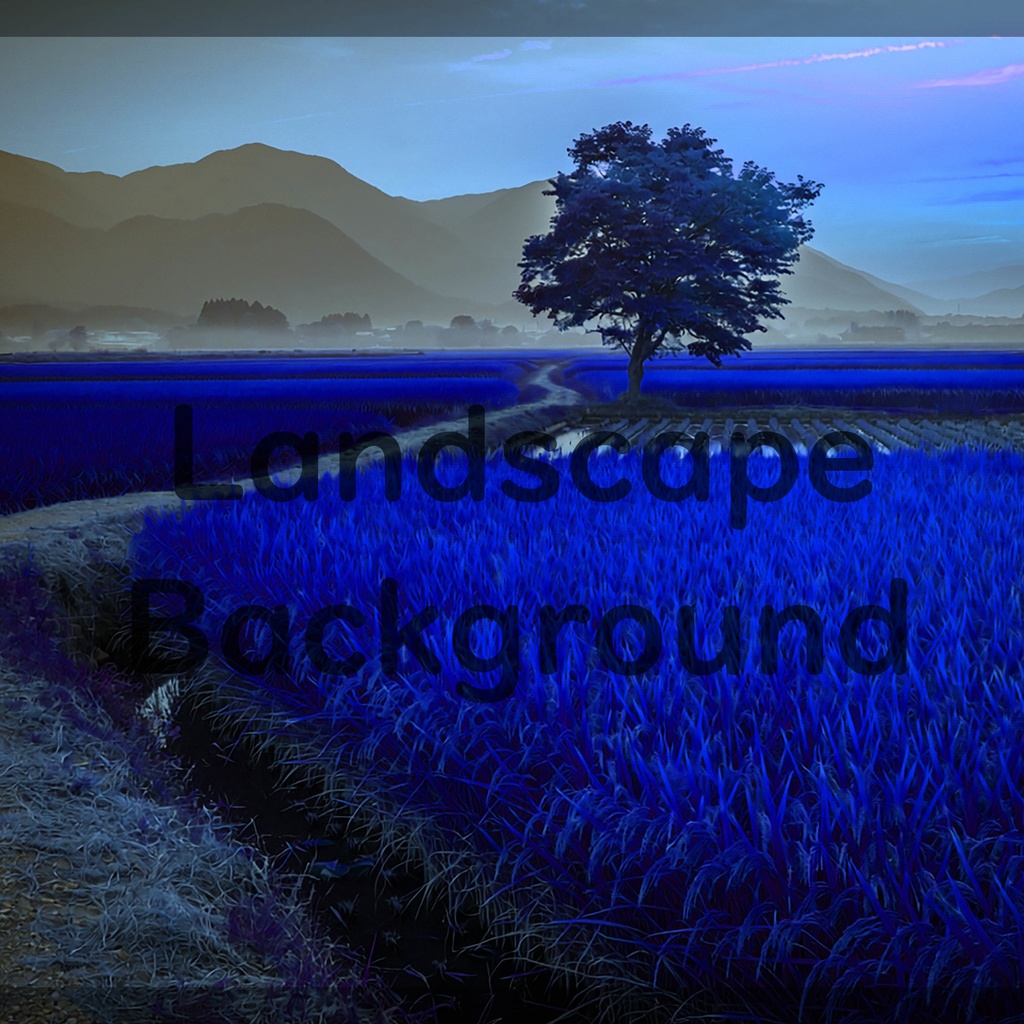 07_一本木の田園風景背景｜静かな日本の夕景