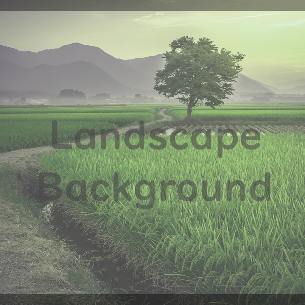 014_一本木の田園風景背景｜静かな日本の夕景