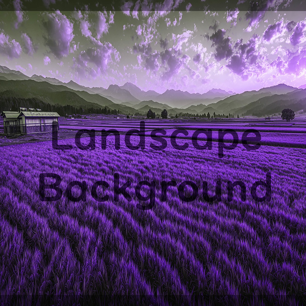 03_広がる田園と山並みの風景背景｜静かな農村の景色