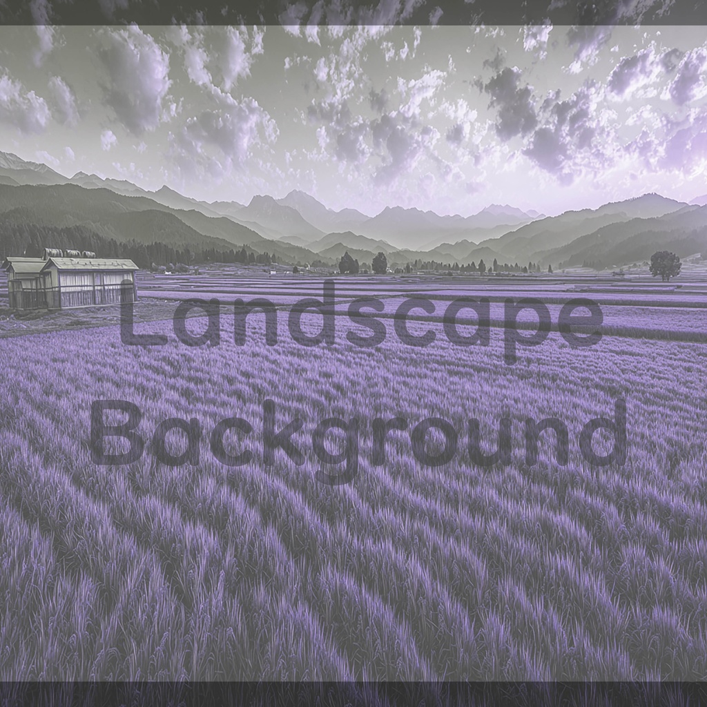 03_広がる田園と山並みの風景背景|静かな農村の景色(4色セット)