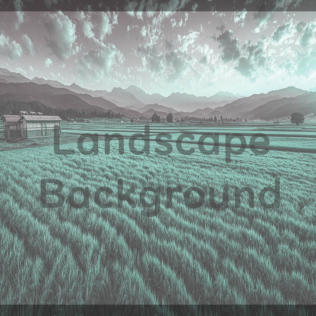 04_広がる田園と山並みの風景背景|静かな農村の景色(4色セット)