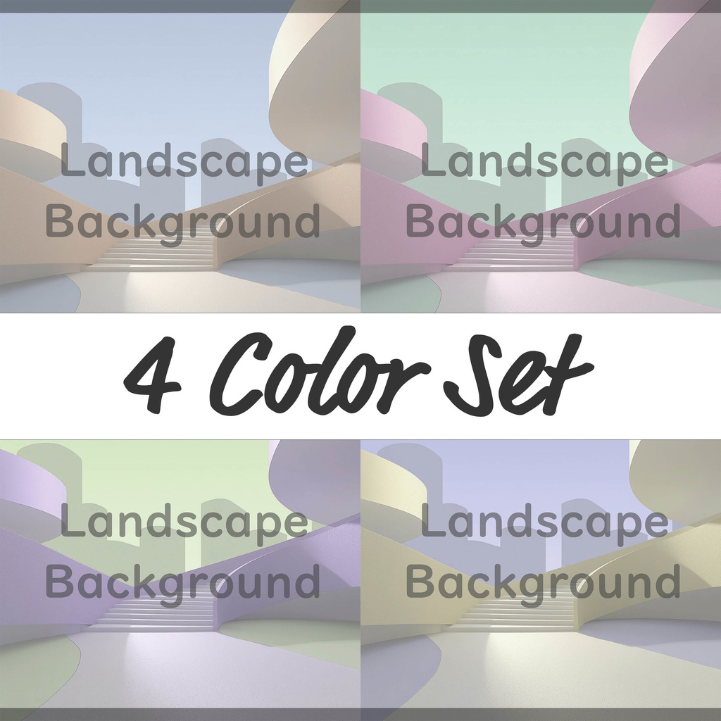03_曲線建築アート背景｜ミニマル空間デザイン（4色セット）