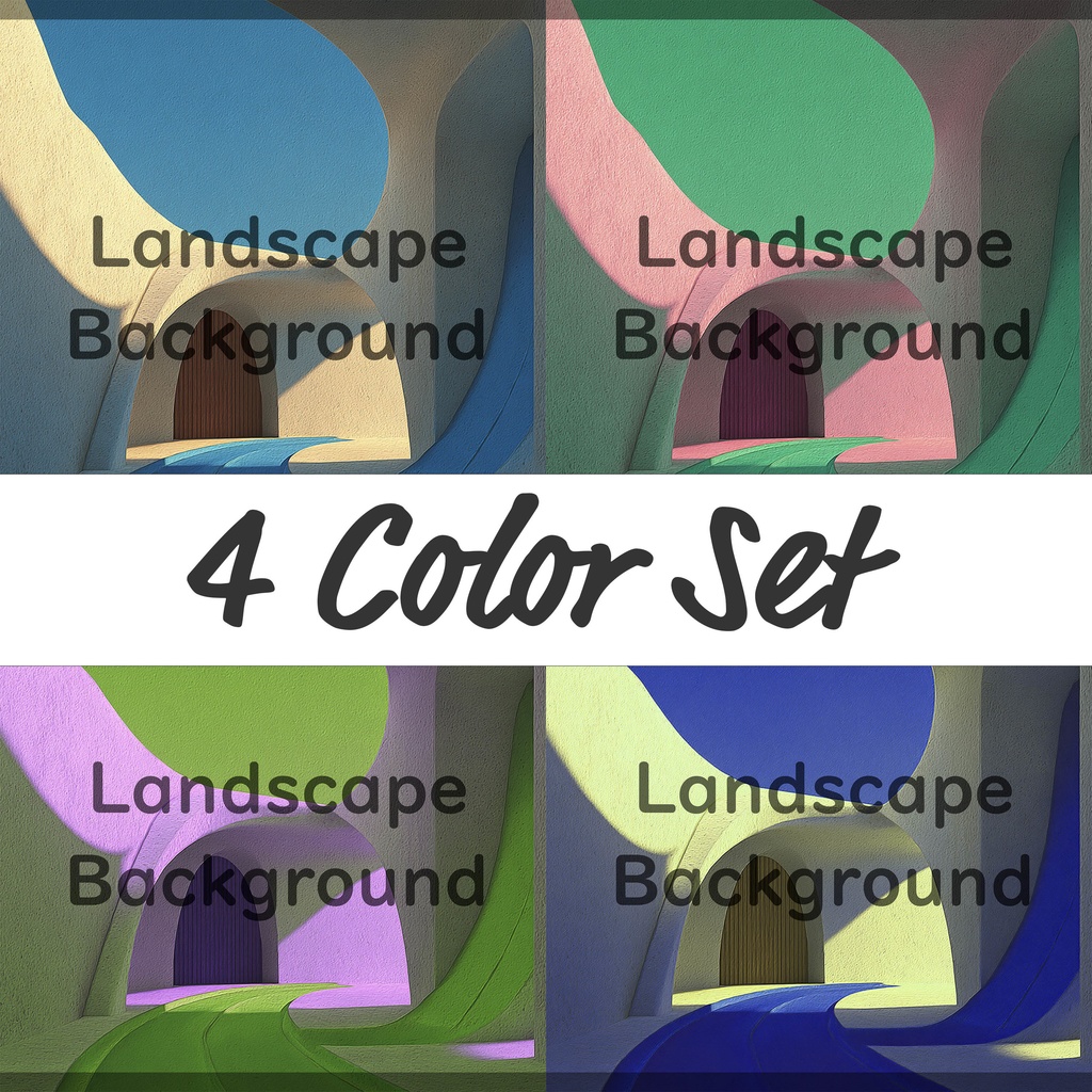 01_建築アート空間背景｜モダンデザイン（4色セット）