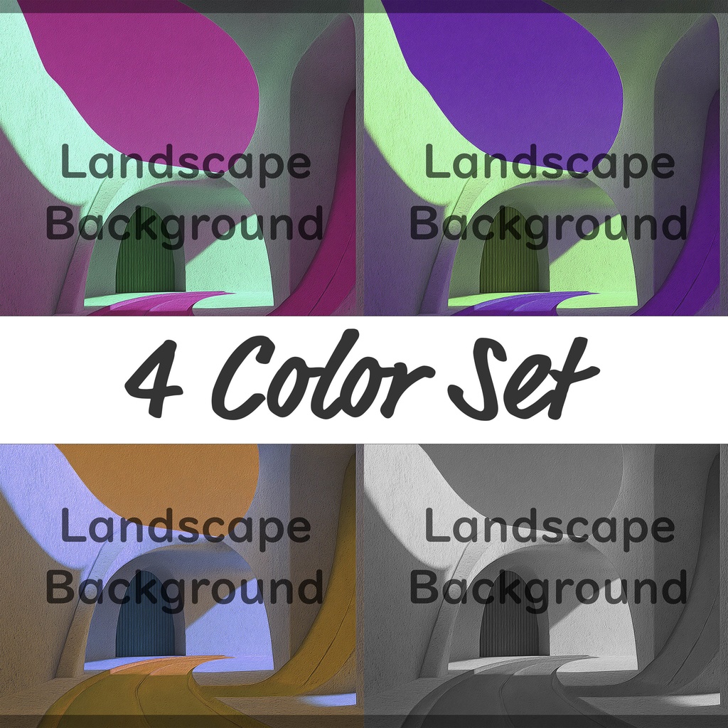 02_建築アート空間背景｜モダンデザイン（4色セット）