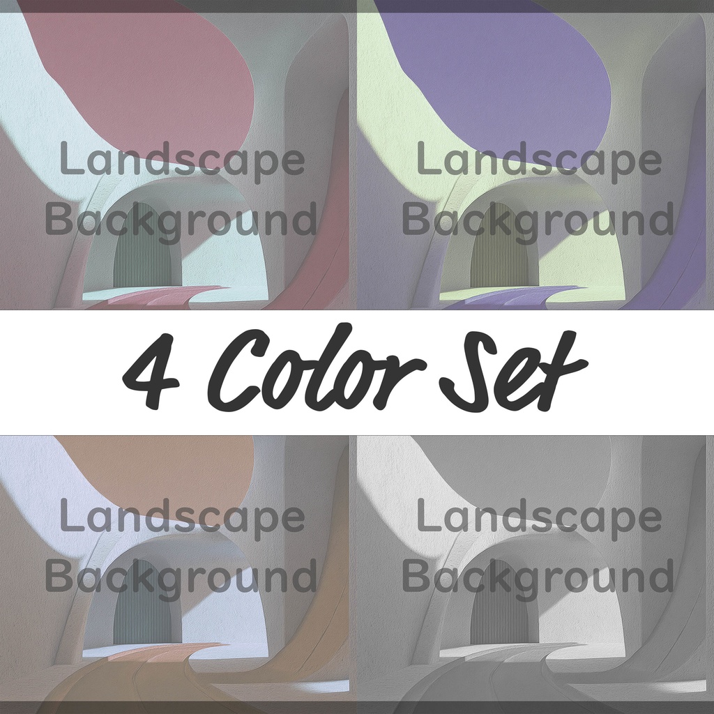 04_建築アート空間背景｜モダンデザイン（4色セット）