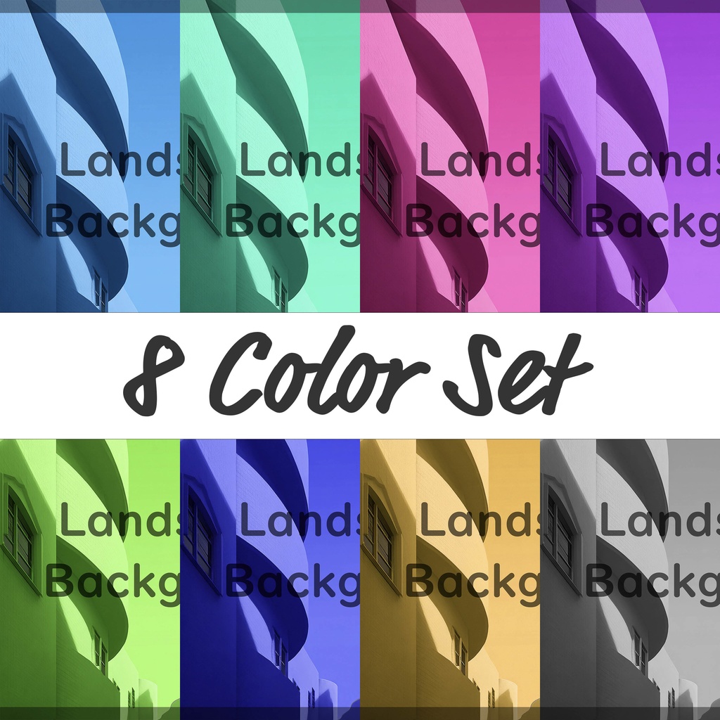 01_モダン建築街並み背景｜静かな都市空間デザイン（8色セット）