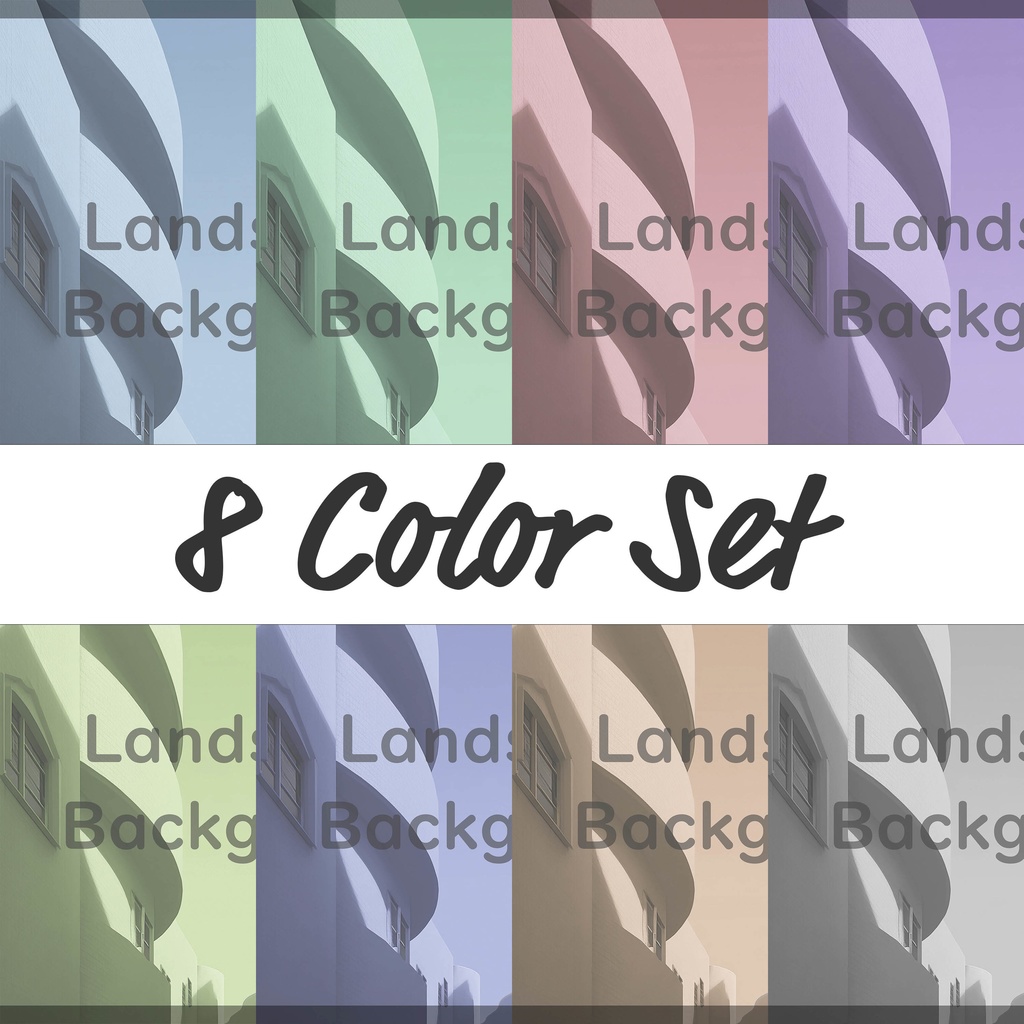 02_モダン建築街並み背景｜静かな都市空間デザイン（8色セット）