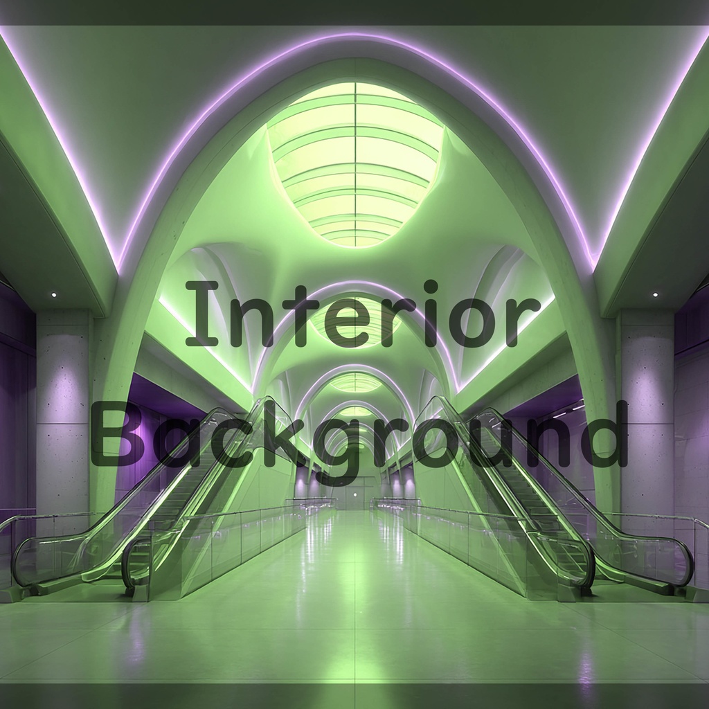 01_エスカレーター広場空間背景|モダン建築デザイン(8色セット)