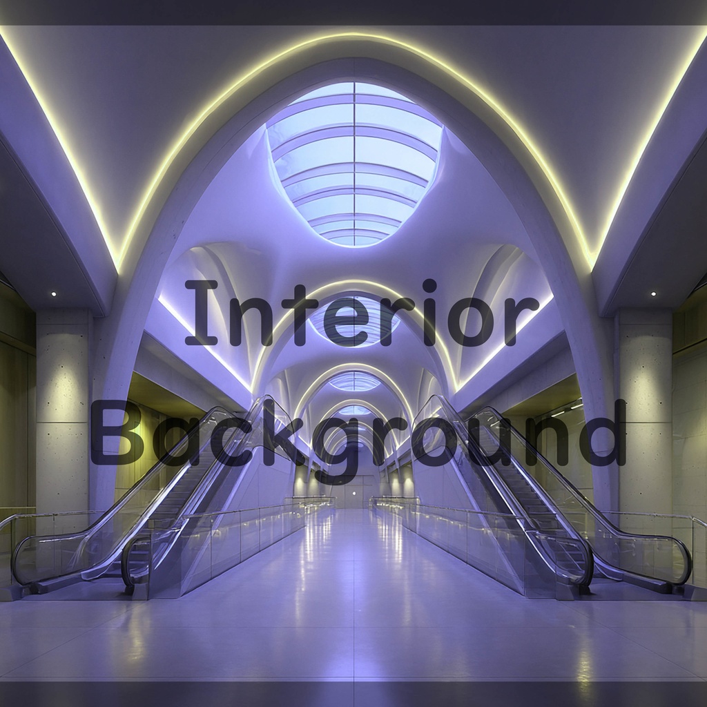01_エスカレーター広場空間背景|モダン建築デザイン(8色セット)
