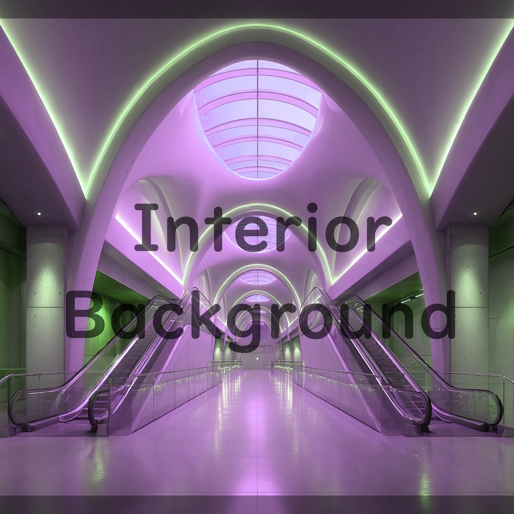 01_エスカレーター広場空間背景|モダン建築デザイン(8色セット)